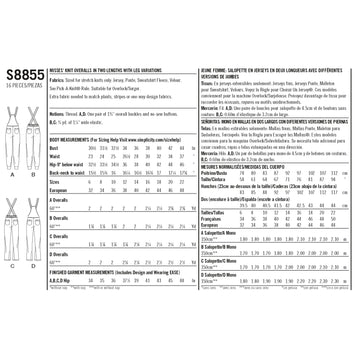 Simplicity S8855 Misses Knit Overalls - Sewing Pattern