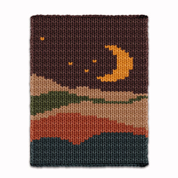 Chunky Knitting Pattern, Moon Knit Color Blanket
