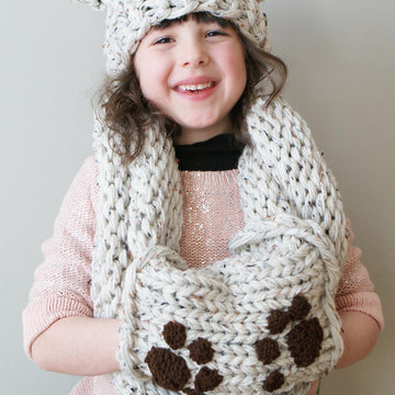 Chunky Bear Hat and Muff Cowl (Hat008)