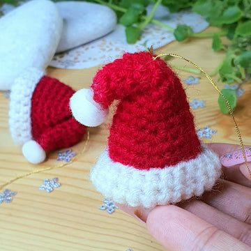 Mini Santa hat Christmas tree ornament