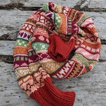 Golden Hour Fair Isle Scarf