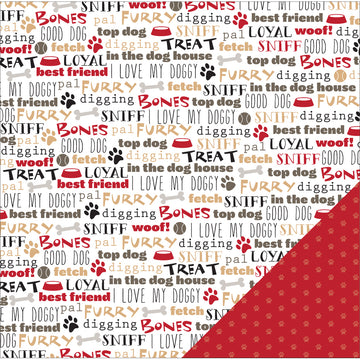 American Crafts Animal Double-Sided Cardstock 12"X12" - Dog Sentiments