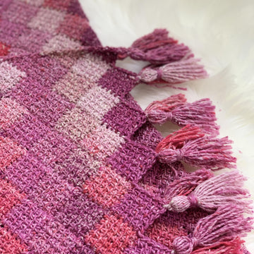 Rose Dreams Entrelac Shawl