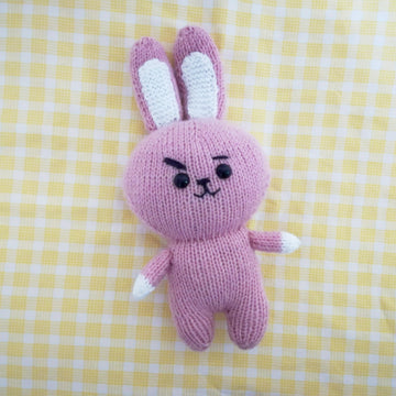 Original Knitting Patterns -Knit a hare COOKY toy, 8 inches tall based on BT21