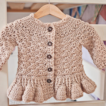 Soft Wool Peplum Cardigan