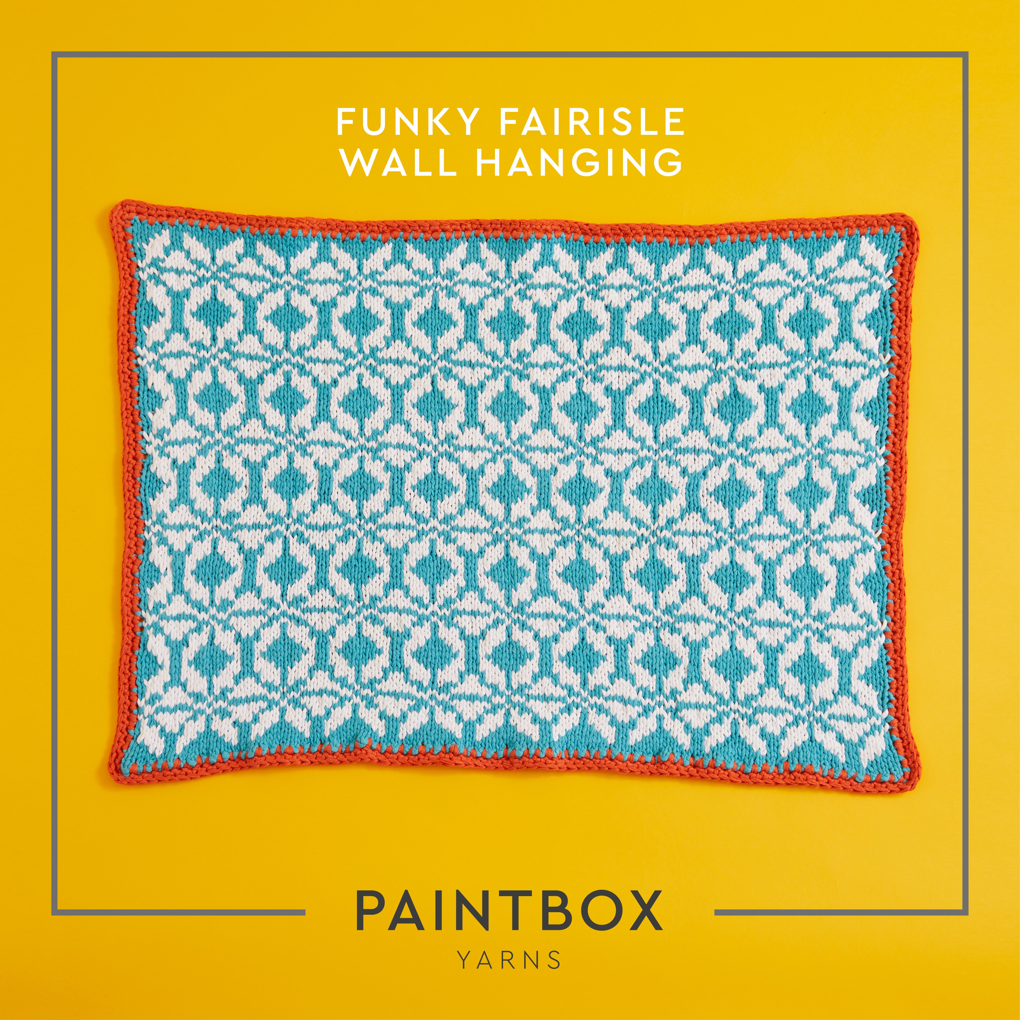 "Funky Fairisle Wall Hanging" - Free Wall Hanging Knitting Pattern For Home in Paintbox Yarns Recycled Ribbon by Paintbox Yarns