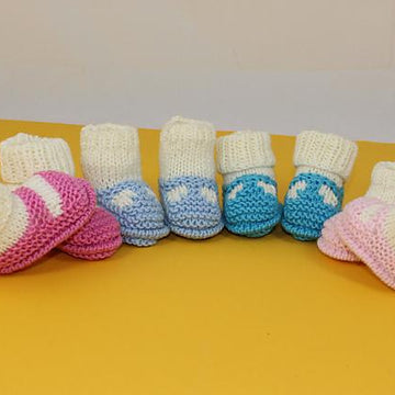 Premature Tiny and Newborn Baby Sock and Slipper Booties 4 designs