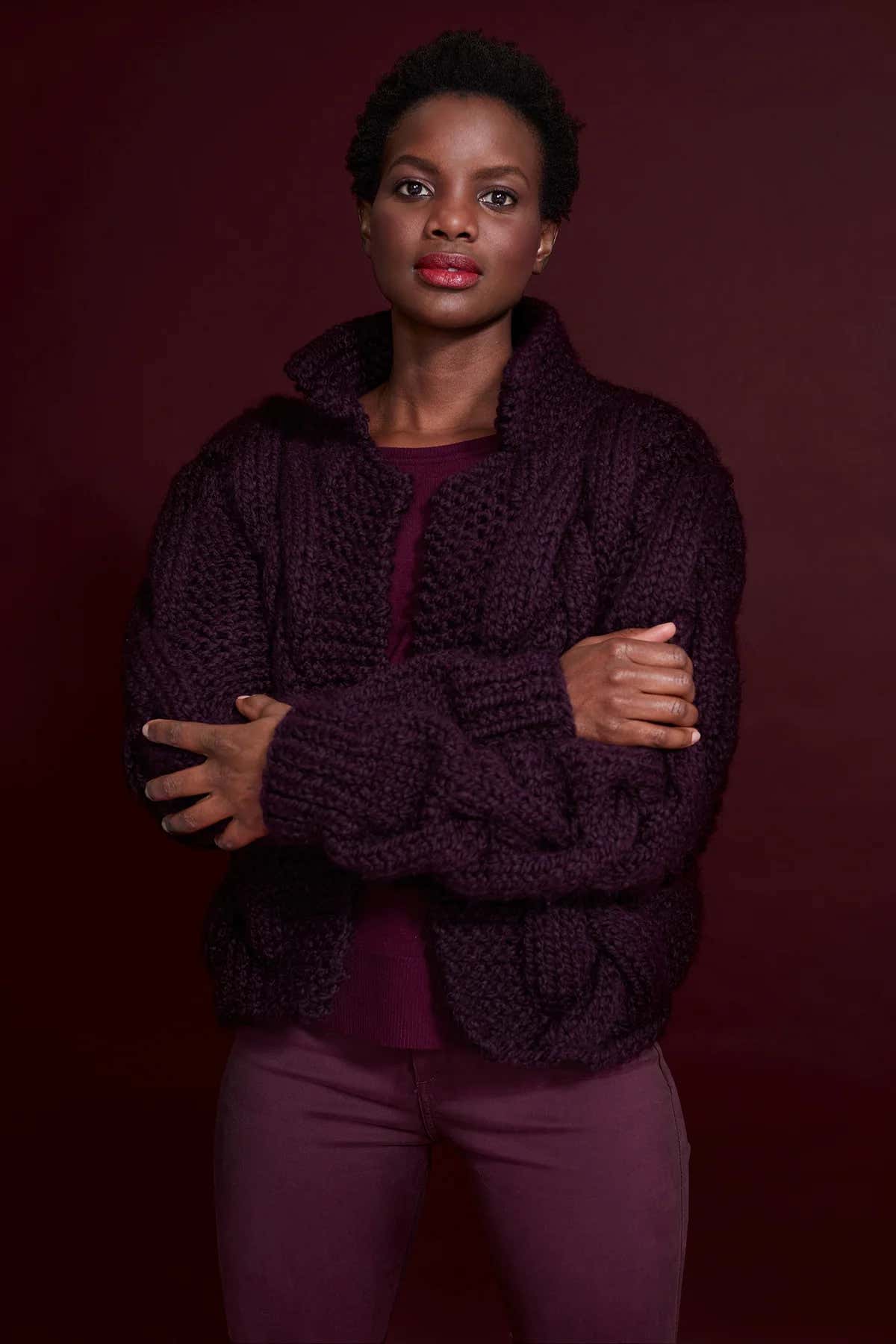Clusterwell Cardigan in Lion Brand Wool Ease Thick&Quick  - L80351 - Downloadable PDF