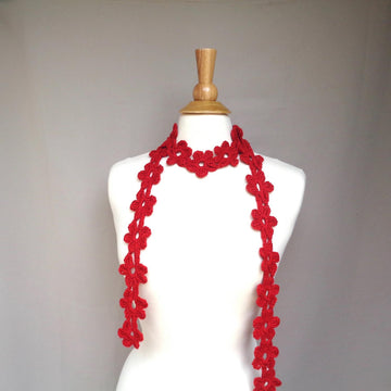 Crimson Daisy Scarf