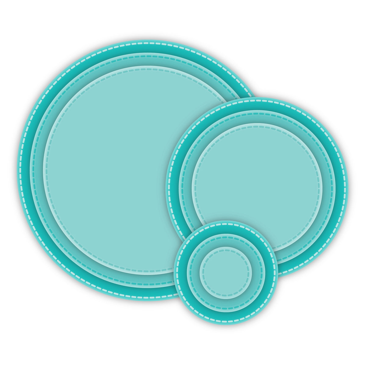 CottageCutz Basics Dies 9/Pkg - Stitched Circle, .75" To 3.75"