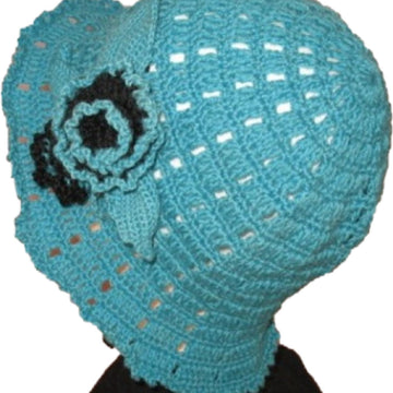 Aqua Rose Flower Hat