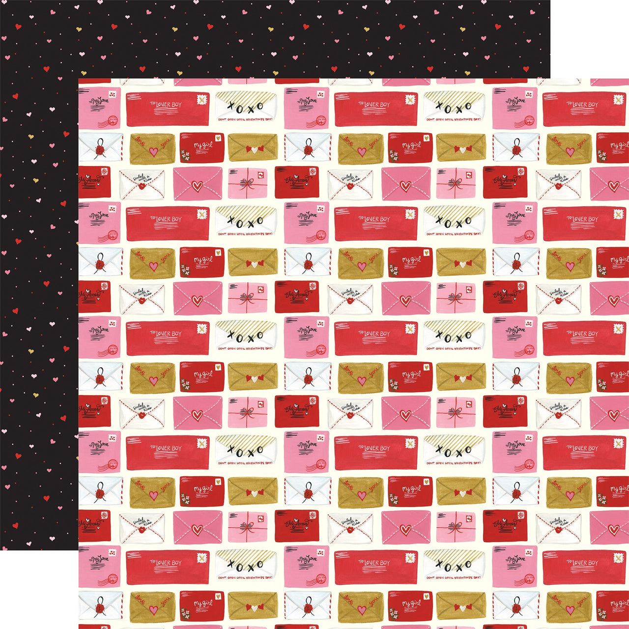 Echo Park Paper Be My Valentine Double-Sided Cardstock 12"X12" 25/Pkg - Love Letters