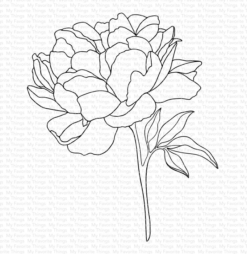 My Favorite Things Background Cling Rubber Stamp - Peony Perfection