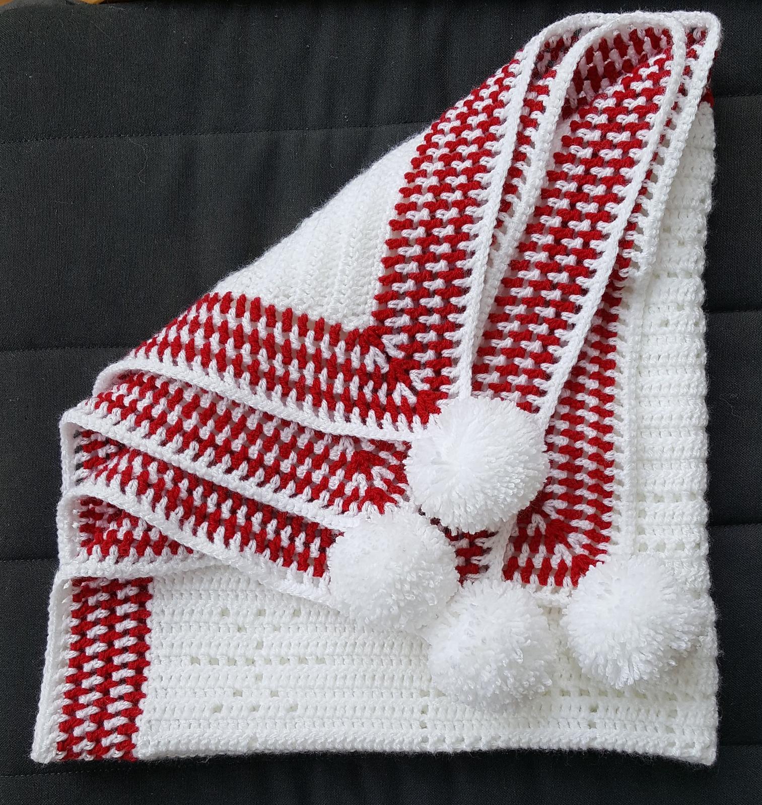 Babys First Christmas Filet Blanket