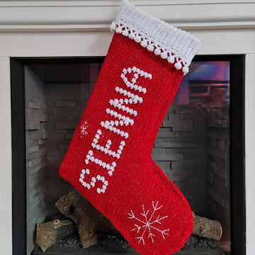 Personalised Bobble Name Christmas Stocking