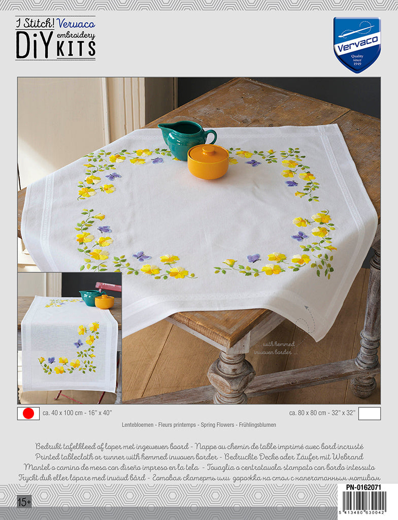 Vervaco Spring Flowers Tablerunner Embroidery Kit