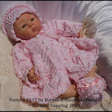Vintage Style Lacy Matinee Set 16-22” dolls/preemie-3m+ baby
