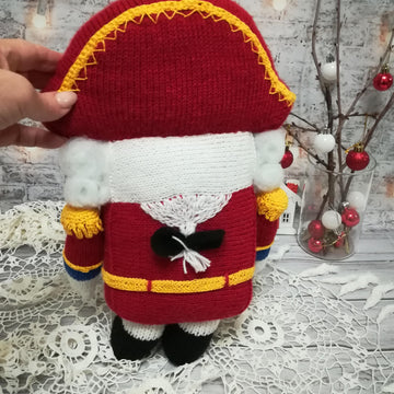 Nutcracker knitting pattern for gift and christmas decor