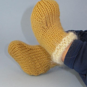 Baby Simple Fur Trim Booties (Bootees)