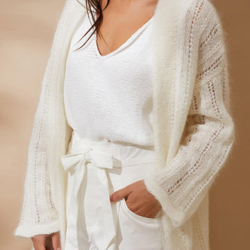 Feather Cardigan in Rowan Kidsilk Haze - RM004-00014-UK - Downloadable PDF