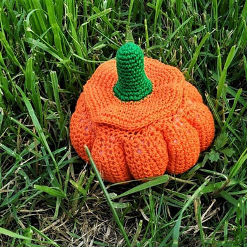 Crochet pumpkin box