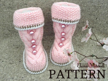 Pattern Knitted Baby Uggs Baby Shoes Cotton Candy