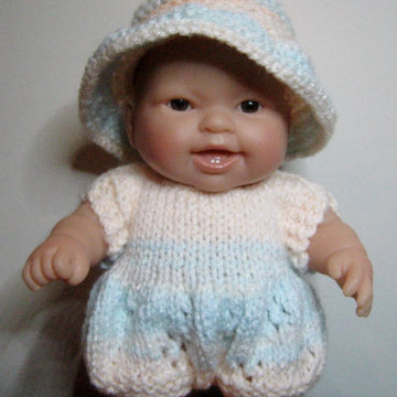 Romper Suit Knitting Pattern for 8" Berenguer Doll