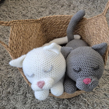 Sleeping Cat Crochet Amigurumi Plush Doll