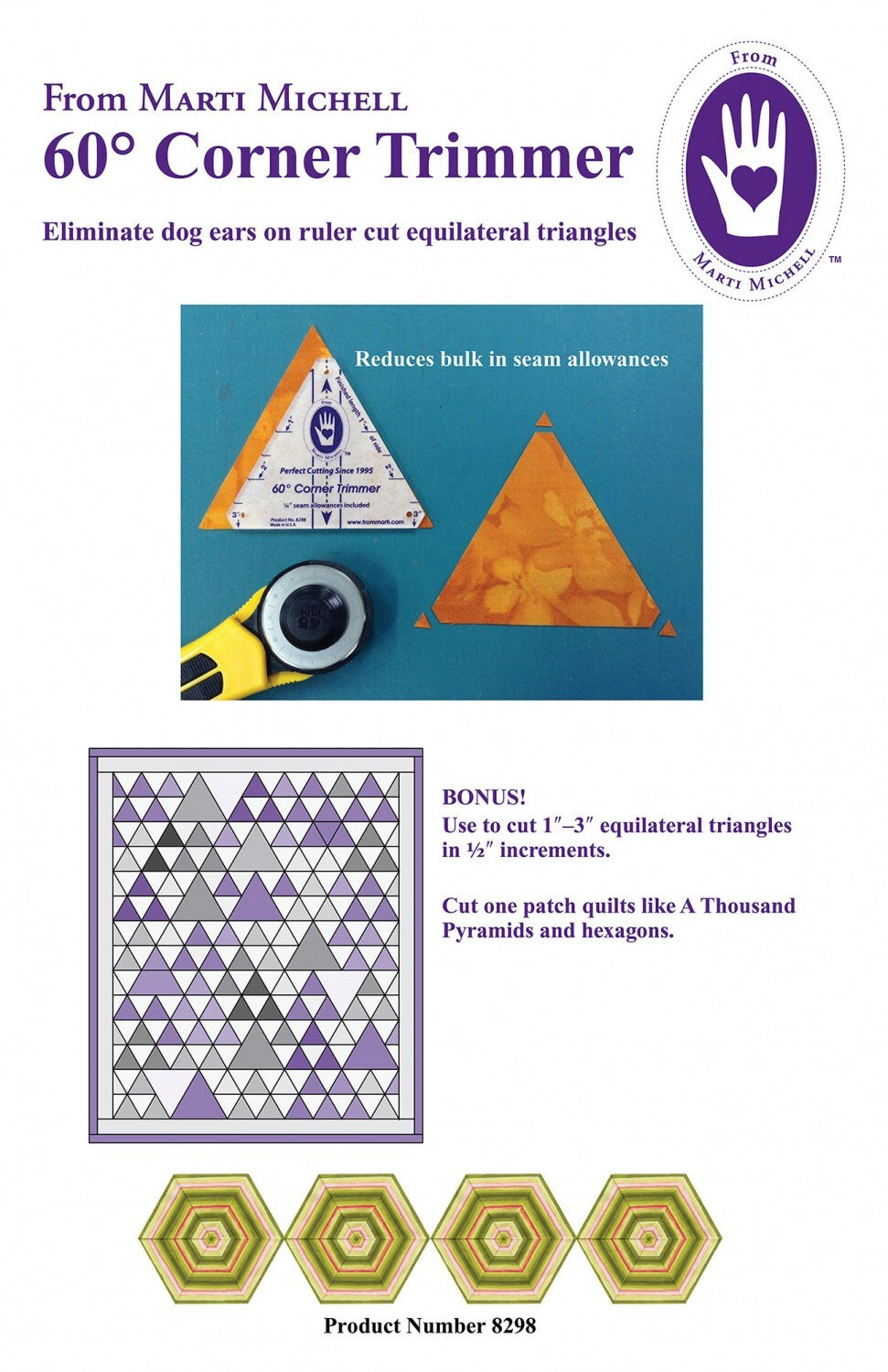 Marti Michell 60-degree Corner Trimmer Quilting Template