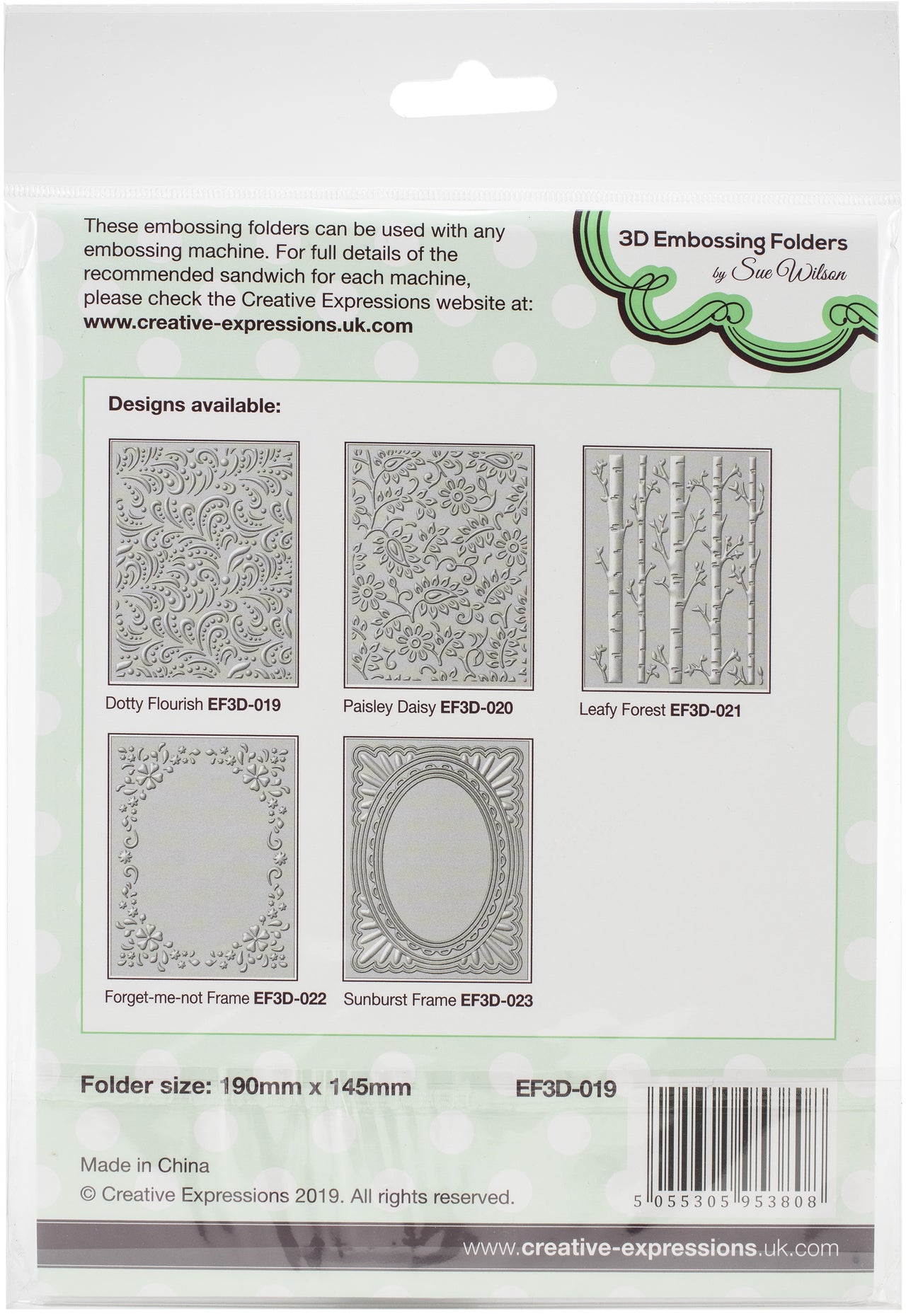 Creative Expressions 3D Embossing Folder 5.75"X7.5" - Dotty Flourish