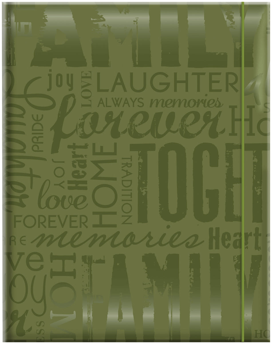 MBI Embossed Gloss Expressions Photo Album 4.75"X6.5" - Family - Green