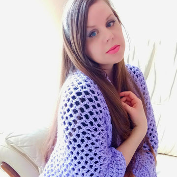 Crochet Cocoon Lilac Shrug Cardigan Pattern