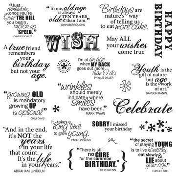 Fiskars Quote Clear Stamps 8"X8" - Make A Wish