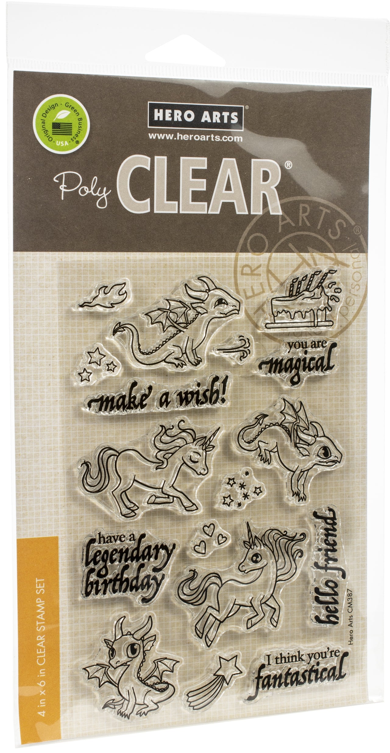 Hero Arts Clear Stamps 4"X6" - Dragons & Unicorns