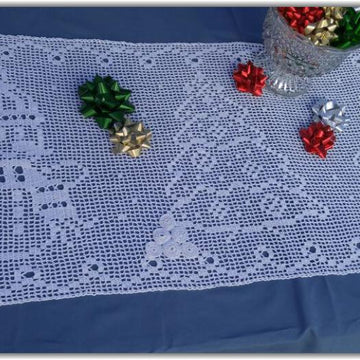 Winter Wonderland Table Runner - Filet Crochet Pattern & Charts
