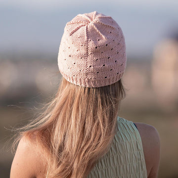 Womens knit summer lace beanie hat