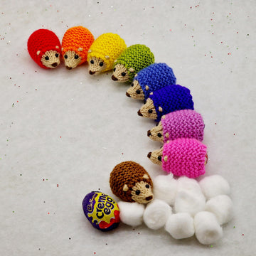 Rainbow Hedgehog Creme Egg Covers