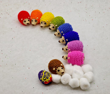 Rainbow Hedgehog Creme Egg Covers