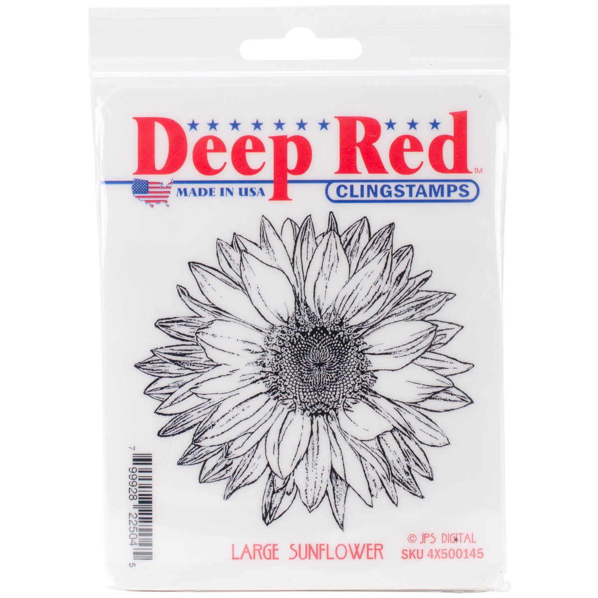 Deep Red Stamps Deep Red Cling Stamp 3.2"X3.2" - Large Sunflower