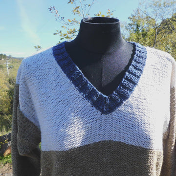 GENEVIEVE, lady's jumper in stocking st in reverse