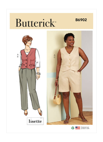 Butterick Women's Vest, Pants and Shorts B6902 - Sewing Pattern