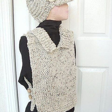 #90, KNITTED TABBARD VEST