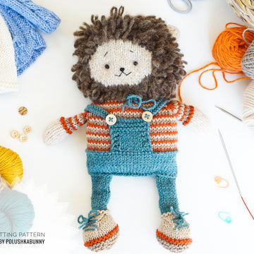 Cute knit lion