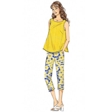 Vogue Misses' Sleeveless Tops with Pull-On Pants V9258 - Sewing Pattern