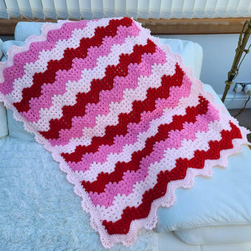 Strawberry Ripple Baby Blanket Afghan