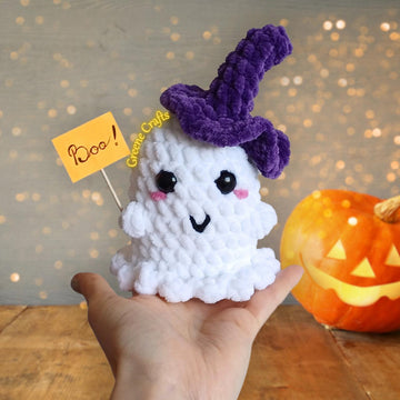 Crochet Halloween Trio: Mini Ghost, Pumpkin and Mini Bat Plush Toy Pattern