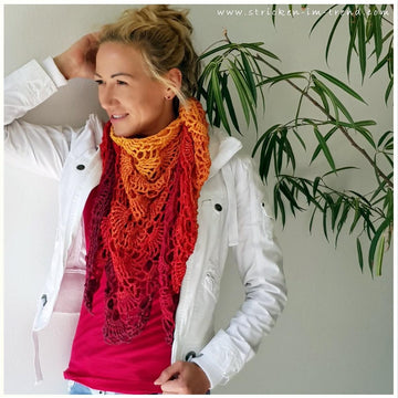 Crochet Pattern Triangle Shawl BioTronik #3 | Textured Crochet Shawl | Modern Geometric Wrap PDF
