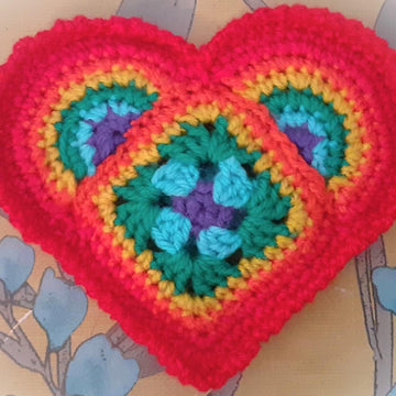 Happy Hippie Rainbow Hearts Applique Pendant