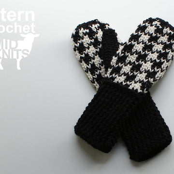 Crochet Houndstooth Mittens (2016007)