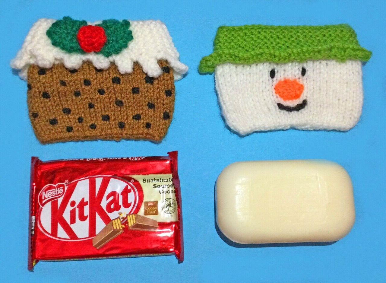 Christmas Snowman & Pudding Kit Kat / Soap Cover